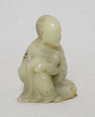 Carved Chinese Shou - Shan Stone Louhan Figures M2893 2