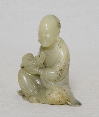 Carved Chinese Shou - Shan Stone Louhan Figures M2893 3
