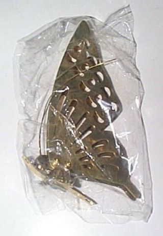 Vintage Set Of 3 Solid Brass Standing Butterflies 5