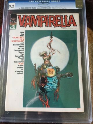 Vampirella 3 Cgc 9.  2 Nm | Warren 1970 | Larry Todd & Vaughn Bode Cover.