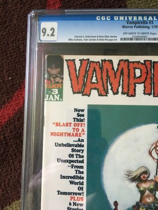 Vampirella 3 CGC 9.  2 NM | Warren 1970 | Larry Todd & Vaughn Bode Cover. 4