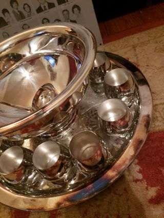 VTG Oneida Silver Plated Punch Bowl 15 piece set 1977 St.  Louis Special Award 4