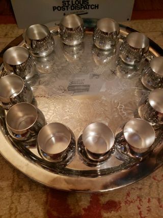 VTG Oneida Silver Plated Punch Bowl 15 piece set 1977 St.  Louis Special Award 5