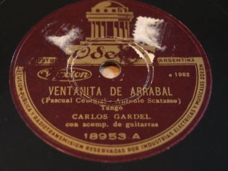 Carlos Gardel Odeon 18953 Tango 78 Ventanita De Arrabal / El Poncho Del Amor