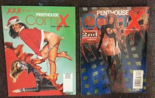 8 Penthouse Men ' s Adventure Comix Adult Magazines.  Retro comics.  NM - MT 3