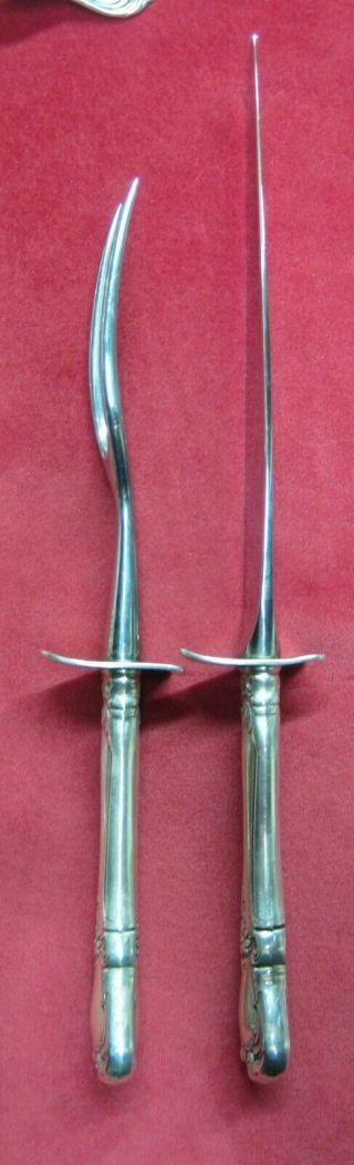 2 - PIECE CARVING SET - TOWLE OLD MASTER STERLING SILVER FLATWARE 3