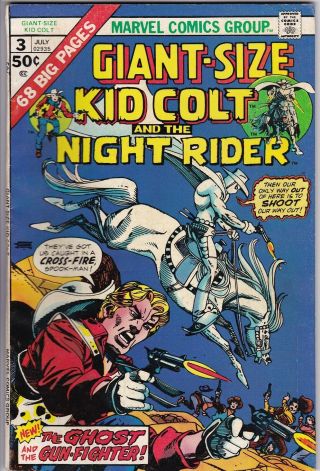 Giant - Size Kid Colt 3 (marvel) Night Rider - Gil Kane Cover Art