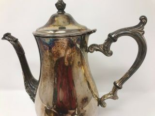Vintage Coffee/Tea Pot Brass Silver Plate Coffee w/ sugar bowl and creamer 2