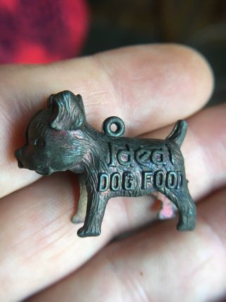 Adorable Vintage Metal Ideal Dog Food Good Luck Charm Premium Bulldog Pit Bull 2