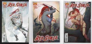 Red Sonja 3,  4,  5 Jenny Frison Cover Dynamite Entertainment 2013