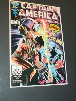 Captain America Annual 8 Wolverine Vs Captain America Zeck Marvel 1986 Nm