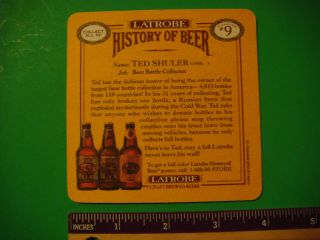 Coaster: LATROBE Brewing Biggest American Beer Bottle Collector PENNSYLVANIA 4