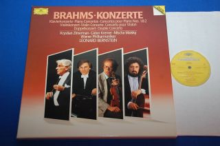 Bernstein Kremer Zimerman Maisky Brahms Concertos Dgg Digital Stereo 4lp Box Nm