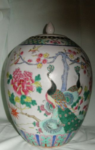 Chinese Famille - rose Covered Jar,  PRECIOUS OBJECTS PEACOCKS AND BIRDS 4