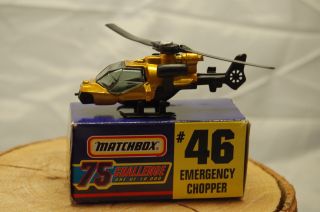 1985 Matchbox Emergency Chopper No 46 Rare Gold Color