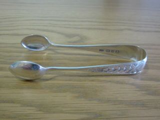Solid Sterling Silver Victorian Sugar Tongs Joseph Gloster 1899