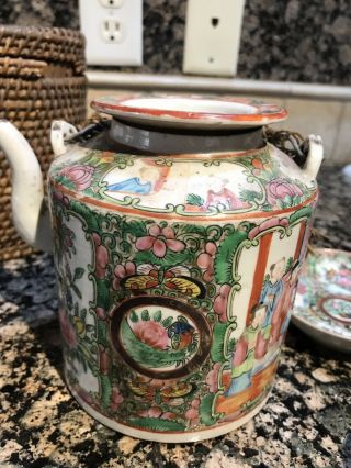 Antique Chinese 19th C Famille Rose Porcelain Tea Set 2