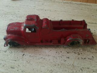 Vintage Metal Masters Red Toy Fire Truck 10 " Long