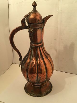 Antique Islamic Ottoman Turkish Eastern Copper Jug
