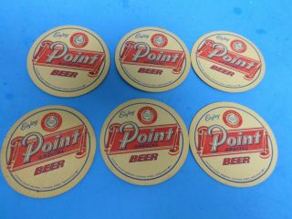 6 - Enjoy Point Special Beer Coasters,  Stevens Point Brewery,  Wisconsin 3 - 12 "