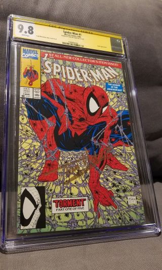 Spider - Man 1 (1990) Todd Mcfarlane Cgc Ss 9.  8 Signed By Tom Holland