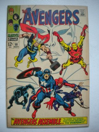 Avengers 58 F/vf,  Origin Of The Vision