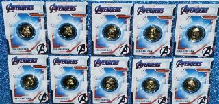Complete Set Of 10 Marvel Avengers Endgame Challenge Coin Set