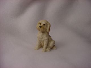 Labradoodle Cream Puppy Dog Figurine Labra Doodle Miniature Small Mini Statue