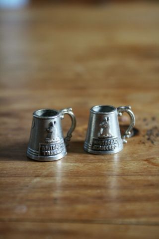 Two Miniature Vintage Whitbread Tankards,  Collectible,  Brewery