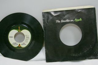 45 Rpm The Beatles On Apple Come Together Something 2654 G.  Martin W/ Ori Sleeve