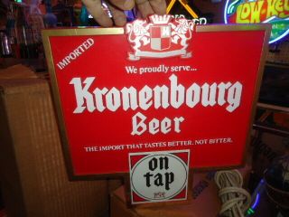 Antique Kronenbourg Beer Bar Sign Man Cave Neat Older