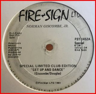 Disco Boogie 12 " Norman Giscombe Jr.  - Get Up And Dance Fire - Sign - Rare Promo Mp3