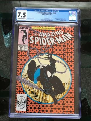 The Spider - Man 300 First Appearance Venom Comic Book 1988 Cgc 7.  5