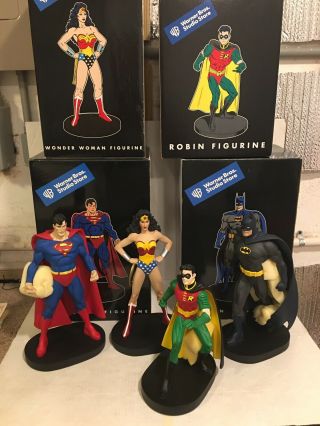 Warner Bros Studio Dc Superman Batman Robin Wonder Woman Statue All 4