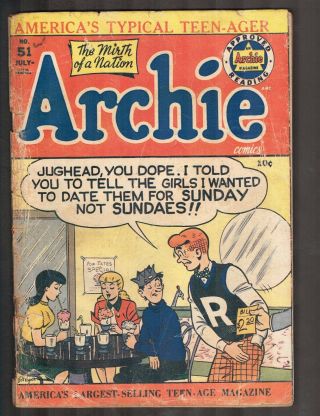 Archie Comics 51 1951 " The Mirth Of A Nation " (3.  0) Wh