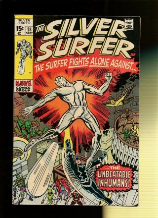 Silver Surfer 18 Fn 6.  0 1 Book To Smash The Inhumans By Stan Lee & Jack Kirby