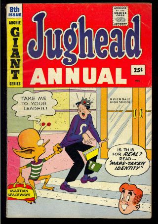Jughead Annual 8 Alien Mars Cover Silver Age Archie Giant Comic 1960 Vg,