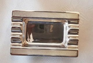 Solid Silver Art Deco Ash Tray.  Outstanding