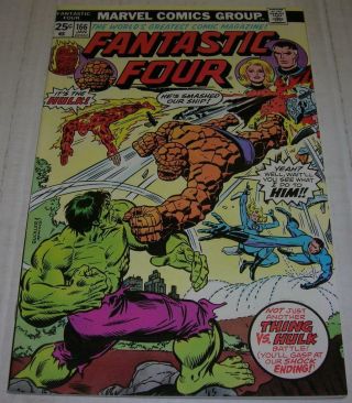 Fantastic Four 166 (marvel Comics 1976) Vs The Hulk (vf -) George Perez Art