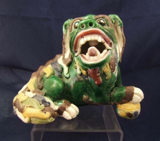Chinese Sancai Glazed Figure Of A Foo Dog C19th