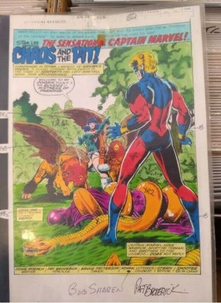 Captain Marvel 61 - Art Color Guides - Complete Story - Signed
