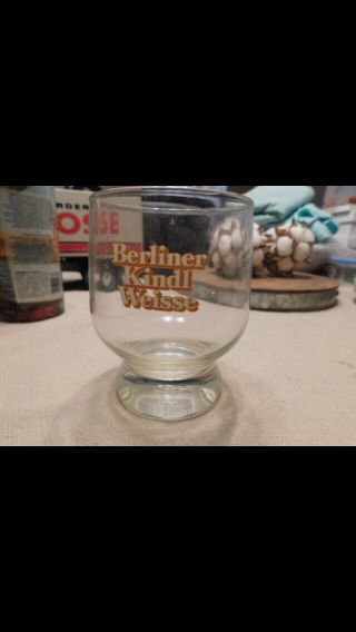 Vintage Berliner Kindl Weisse German Beer Glass Goblet.  3l
