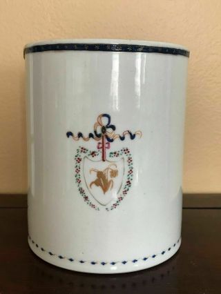 Rare - - Antique Chinese Export Porcelain Armorial Large Mug,  18th C - 5.  3 " H