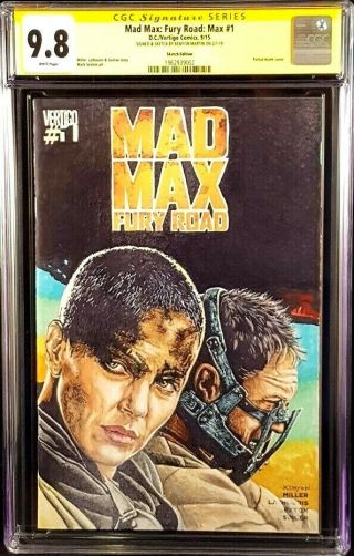 Mad Max Fury Road 1 Cgc Ss 9.  8 Art Sketch Charlize Theron Tom Hardy Dc