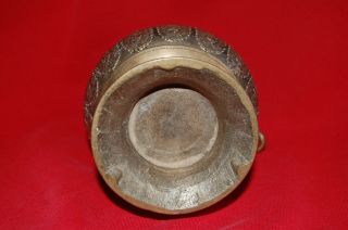 Antique Brass India Engraved Pot Lota Water Pitcher Vessel Hindu Ritual Temple 6