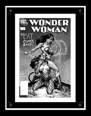 J.  G.  Jones Wonder Woman 222 Rare Production Art Cover Monotone