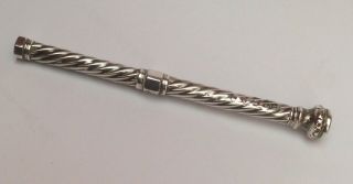Antique Hallmarked 1897 Solid Silver Propelling Pencil By William Vale & Sons.