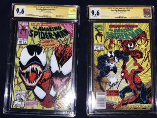 The Spider - Man 362 363 Cgc 9.  6 Signed Bagley Signed Carnage Appearance
