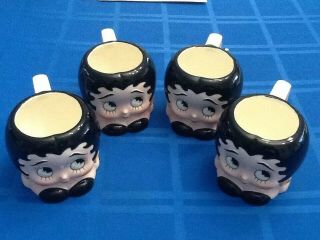 Betty Boop,  Set Of 4 Coffee Mugs.  Dated 1981 Kfs.