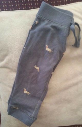 (size 0 - 3 Months) Dachshund Doxie Sausage Dog Print Infant Baby Pants Gray Nwt